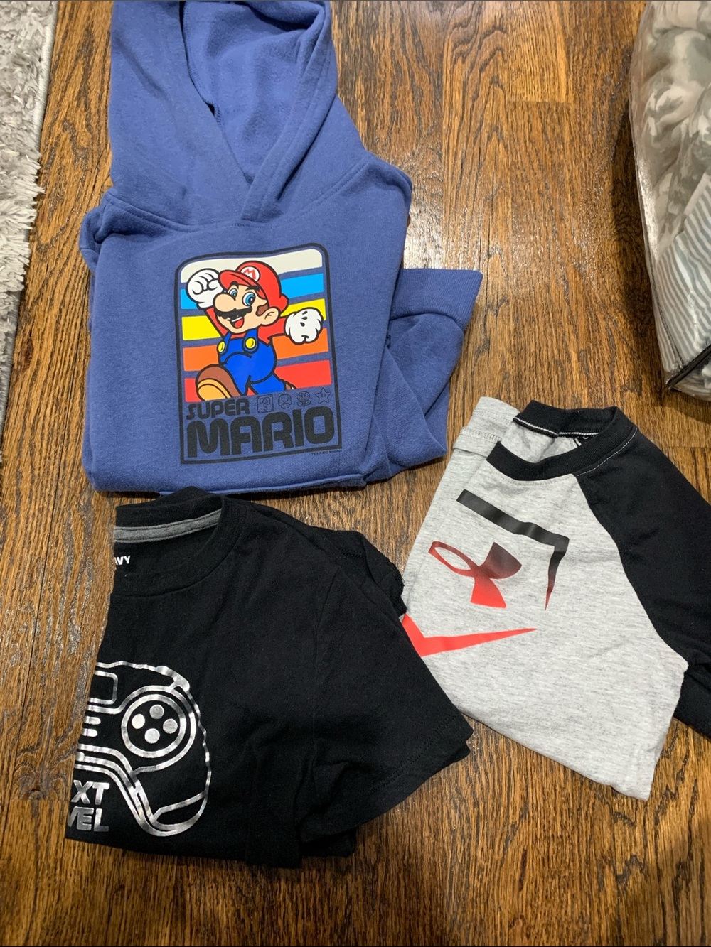 Bundle of little boy clothes- Super Mario Hoodie and 2 Tees